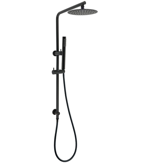 Matt Black Round 8" Rain Shower Head 3 Mode Handheld 2 in 1 Wall Arm Set V1233-C4902B22PHT006CBKSR108B