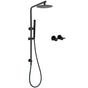 Matt Black Round 8" Rain Shower Head 3 Mode Handheld 2 in 1 Wall Arm Taps Set V1233-C4902B22PHT006CBKSR108BCPF0282ABK