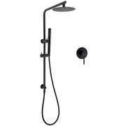 Matt Black Round 8" Rain Shower Head 3 Mode Handheld 2 in 1 Wall Arm Mixer Set V1233-C4902B22PHT006CBKSR108BKRD201B