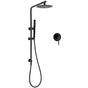Matt Black Round 8" Rain Shower Head 3 Mode Handheld 2 in 1 Wall Arm Mixer Set V1233-C4902B22PHT006CBKSR108BKRD201B