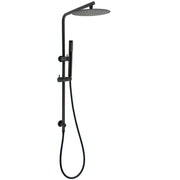 Matt Black Round 250mm Rain Shower Head Brass Handheld Slide Rail Riser Arm Set V1233-C4902B22PHT006CBKSR110B