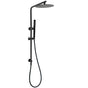 Matt Black Round 250mm Rain Shower Head Brass Handheld Slide Rail Riser Arm Set V1233-C4902B22PHT006CBKSR110B