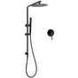 Matt Black Round 10" Rain Shower Head Brass Handheld Slide Rail Riser Arm Mixer Set V1233-C4902B22PHT006CBKSR110BKRD201B