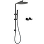 Matt Black Round 12" Rain Shower Head Brass Handheld Riser Rail Set Diverter Mixer Taps V1233-C4902B22PHT006CBKSR112BCPF0282ABK