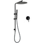 Matt Black Round 300mm Rain Shower Head Brass Handheld Riser Rail Set Diverter Mixer V1233-C4902B22PHT006CBKSR112BKRD201B