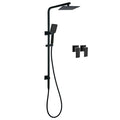 WELS Matt Black 8" Rainfall Shower Head 3 Modes Handheld Wall Rail Arm 2in1 Taps Set V1233-C6202BHS002M4CBKSS108BCPF0272BK