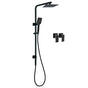 WELS Matt Black 8" Rainfall Shower Head 3 Modes Handheld Wall Rail Arm 2in1 Taps Set V1233-C6202BHS002M4CBKSS108BCPF0272BK