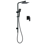 WELS Matt Black 8" Rainfall Shower Head 3 Modes Handheld Wall Rail Arm 2in1 Mixer Set V1233-C6202BHS002M4CBKSS108BKSQ201B