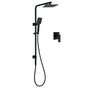 WELS Matt Black 8" Rainfall Shower Head 3 Modes Handheld Wall Rail Arm 2in1 Mixer Set V1233-C6202BHS002M4CBKSS108BKSQ201B