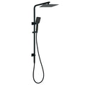 Matt Black Twin Shower Set Square 10" Rain Head 3 Modes Handheld Wall Arm Rail V1233-C6202BHS002M4CBKSS110B
