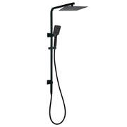 Matt Black Twin Shower Set Square 10" Rain Head 3 Modes Handheld Wall Arm Rail V1233-C6202BHS002M4CBKSS110B