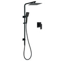 Matt Black Twin Shower Set Square 10" Rain Head 3 Modes Handheld Wall Arm Rail + Mixer V1233-C6202BHS002M4CBKSS110BKSQ201B