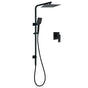 Matt Black Twin Shower Set Square 10" Rain Head 3 Modes Handheld Wall Arm Rail + Mixer V1233-C6202BHS002M4CBKSS110BKSQ201B