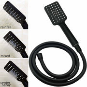 Dual Shower Square Large 12" Rainfall Head 3 Modes Handheld Wall Rail Matt Black V1233-C6202BHS002M4CBKSS112B