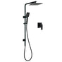 Matt Black Dual Shower Square 10" Rain Head 3 Modes Handheld Brass Silde Rail Mixer Set V1233-C6202BHS002M4CBSS1001BKSQ201B