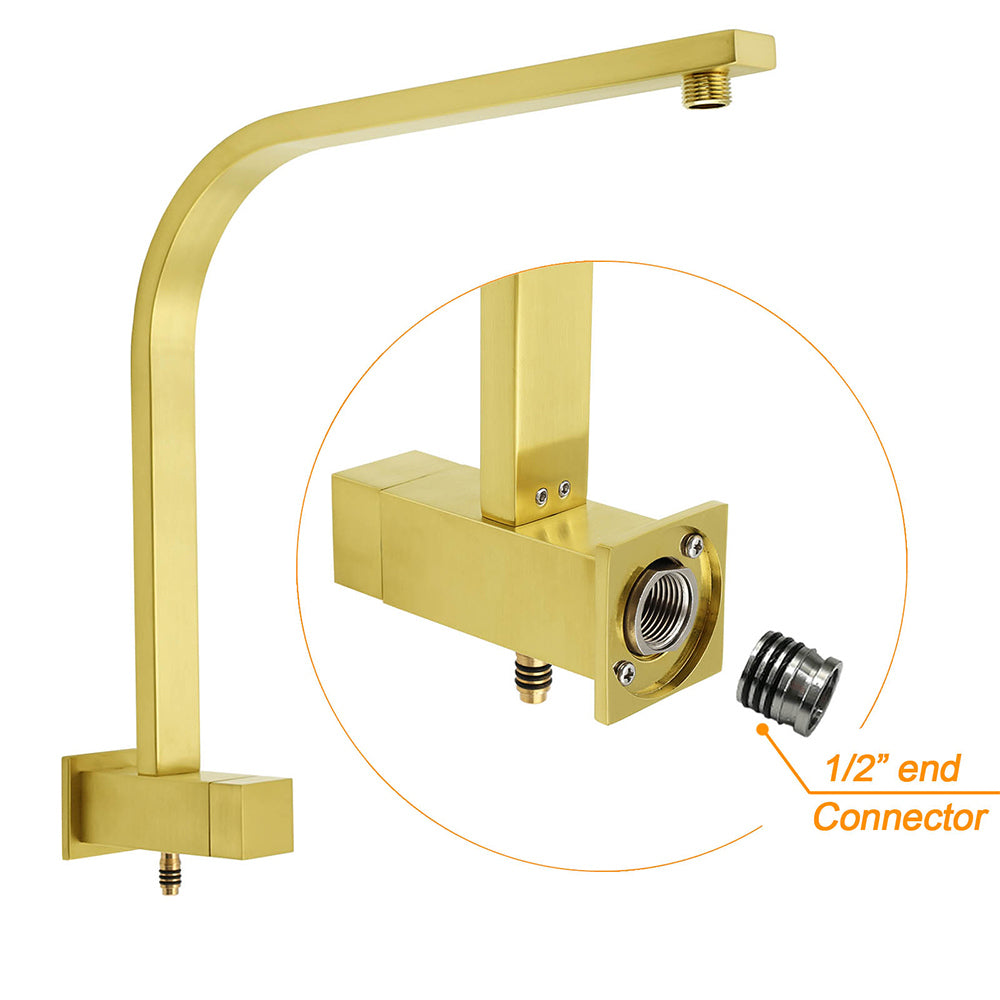 Brushed Gold 2in1 Set 8" Square Rain Shower Head 3 Modes Handheld Silde Rail Arm V1233-C7121GHS002M4CGKSS108G