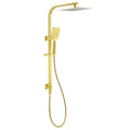 Brushed Gold Square Shower 10" Large Rain Head Handheld Silde Rail Arm 2in1 Set V1233-C7121GHS002M4CGKSS110G