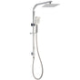 Brushed Nickel Square Twin Shower Set 8" Rain Head 3 Modes Handheld Silding Rail Arm V1233-C7121NHS002M4CNKSS108N