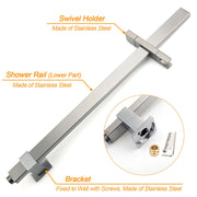 Brushed Nickel Square Twin Shower Set 8" Rain Head 3 Modes Handheld Silding Rail Arm V1233-C7121NHS002M4CNKSS108N