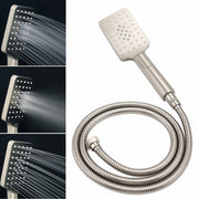 Brushed Nickel Square Twin Shower Set 8" Rain Head 3 Modes Handheld Silding Rail Arm V1233-C7121NHS002M4CNKSS108N