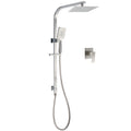 Brushed Nickel Square Twin Shower Set 8" Rain Head 3 Modes Handheld Silding Rail Mixer V1233-C7121NHS002M4CNKSS108NKSQ201N