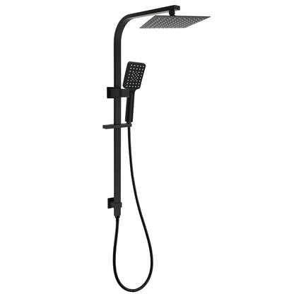 Matt Black Square 2in1 Shower Set 8" Rain Head 3 Modes Handheld Silde Rail Arm V1233-C7121SBHS002M4CBKSS108B