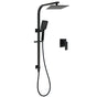 Matt Black Square Twin Shower Set 8" Rain Head 3 Modes Handheld Silde Rail Arm + Mixer V1233-C7121SBHS002M4CBKSS108BKSQ201B