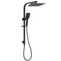WELS Matt Black Dual Shower Set 10" Square Rain Head Handheld Silde Rail Arm Kit V1233-C7121SBHS002M4CBKSS110B