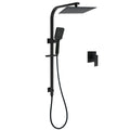 WELS Matt Black 2in1 Shower Set 10" Square Rain Head Handheld Silde Rail Arm Mixer Valve V1233-C7121SBHS002M4CBKSS110BKSQ201B