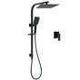 WELS Matt Black 2in1 Shower Set 10" Square Rain Head Handheld Silde Rail Arm Mixer Valve V1233-C7121SBHS002M4CBKSS110BKSQ201B