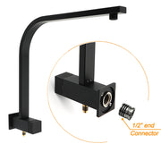 2in1 Shower Set Matt Black 12" Rainfall Head 3 Modes Handheld Silding Rail Combo V1233-C7121SBHS002M4CBKSS112B