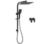 Dual Shower Set Matt Black 12" Rainfall Head 3 Modes Handheld Silding Rail Combo Double Taps V1233-C7121SBHS002M4CBKSS112BCPF0272BK