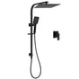 Dual Shower Set Matt Black 12" Rainfall Head 3 Modes Handheld Silding Rail Combo Mixer V1233-C7121SBHS002M4CBKSS112BKSQ201B