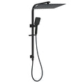 WELS Twin Shower Set Matt Black Large 16" Rainfall Head 3 Modes Handheld Silding Rail Combo V1233-C7121SBHS002M4CBKSS116B