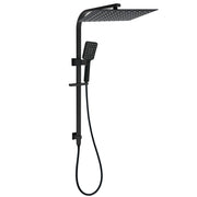 WELS Twin Shower Set Matt Black Large 16" Rainfall Head 3 Modes Handheld Silding Rail Combo V1233-C7121SBHS002M4CBKSS116B