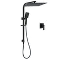 WELS Matt Black Dual Shower Set Large 16" Rainfall Head 3 Modes Handheld Silding Rail Combo Mixer V1233-C7121SBHS002M4CBKSS116BKSQ201B