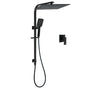 WELS Matt Black Dual Shower Set Large 16" Rainfall Head 3 Modes Handheld Silding Rail Combo Mixer V1233-C7121SBHS002M4CBKSS116BKSQ201B
