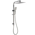 WELS Gun Metal Double Square Shower Head Set 12" Rain Handheld Sliding Rail 2 Way Switch V1233-C7121SGMHS002M4CGMKSS112GM