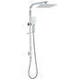 WELS Chrome 8" Dual Square Shower Set Rain Head 3 Modes Handheld Sliding Rail V1233-C7121SHS002M4CKSS110