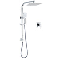 WELS Chrome 8" Twin Square Shower Set Rain Head 3 Modes Handheld Sliding Rail + Mixer V1233-C7121SHS002M4CKSS110KSQ201CR
