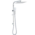 Chrome Dual Square Shower Set 12" Rain Shower Head 3 Function Handheld Rail Arm V1233-C7121SHS002M4CKSS112