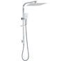 Chrome Dual Square Shower Set 12" Rain Shower Head 3 Function Handheld Rail Arm V1233-C7121SHS002M4CKSS112