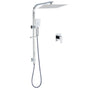 Chrome Dual Square Shower Set 12" Rain Shower Head 3 Function Handheld Rail Arm Mixer V1233-C7121SHS002M4CKSS112KSQ201CR