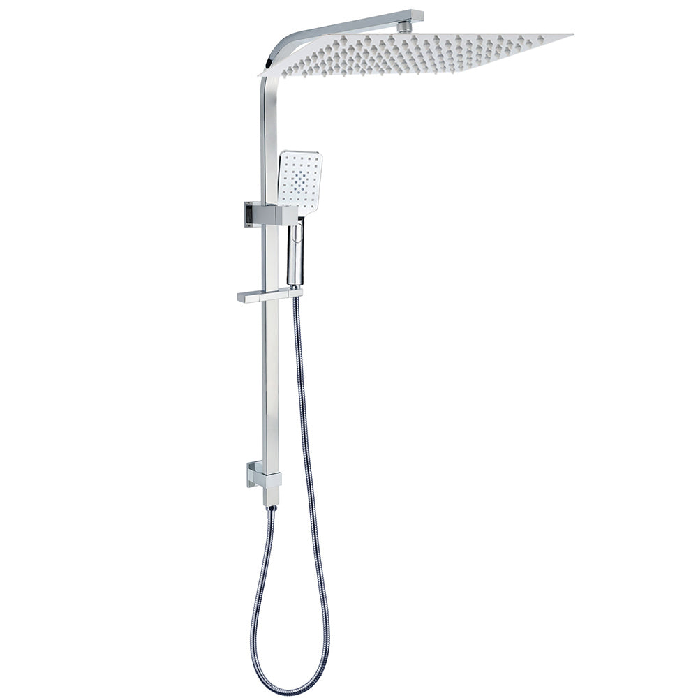 WELS Dual Square Shower Set Large 16" Rain Shower Head 3 Function Handheld Rail Arm V1233-C7121SHS002M4CKSS116