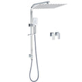 WELS Twin Square Shower Set 16" Rain Shower Head 3 Function Handheld Rail Arm Taps V1233-C7121SHS002M4CKSS116CPF0272A