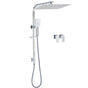 WELS Twin Square Shower Set 16" Rain Shower Head 3 Function Handheld Rail Arm Taps V1233-C7121SHS002M4CKSS116CPF0272A