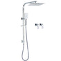 WELS 2 in 1 Square Shower Head Set 10" Rain Handheld Sliding Rail Arm Wall Double Taps V1233-C7121SHS002M4CSS1001CPF0272A