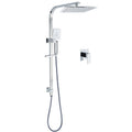 WELS 2 in 1 Square Shower Head Set 10" Rain Handheld Sliding Rail Arm Wall Mixer V1233-C7121SHS002M4CSS1001KSQ201CR