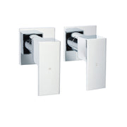 Watermark Chrome Square 1/4 Turn Wall Twin Taps Brass For Shower Head Vanity Basin Spout V1233-CPF0272ACR