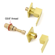 Brushed Gold Square 1/4 Turn Twin Taps Brass For Shower Head Wall Mounted Spout V1233-CPF0272AG